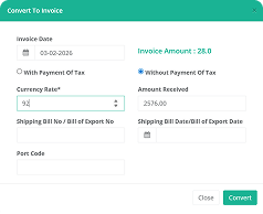 Convert to Invoice Modal