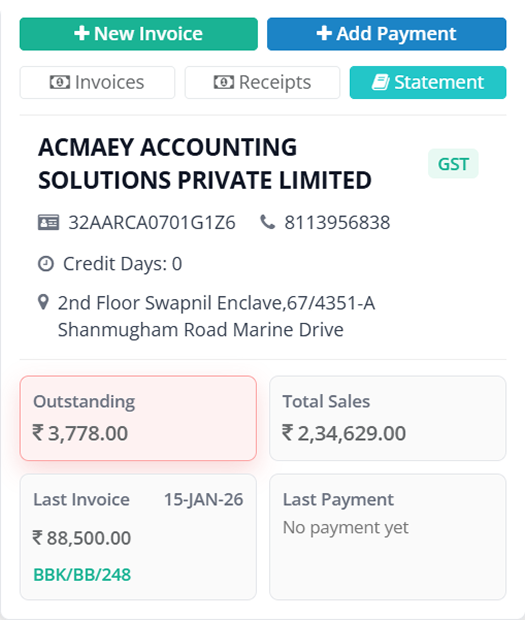 Customer Search UI Preview