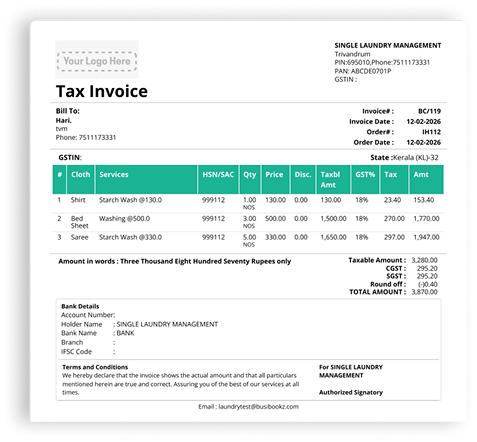 Tax Invoice Example